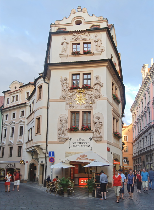 2 - The historic Aurus Hotel (known as Dům U Zlaté studně, or the House at the Golden Well) located on Karlova Street in the Old Town of Prague